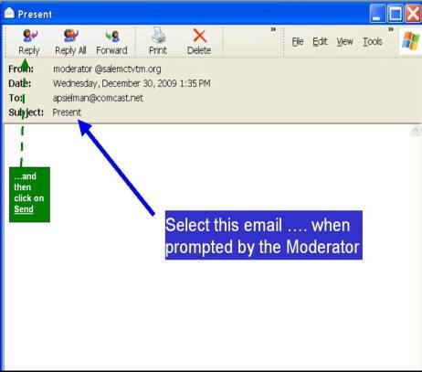 Figure 3-6 Present Email Response_